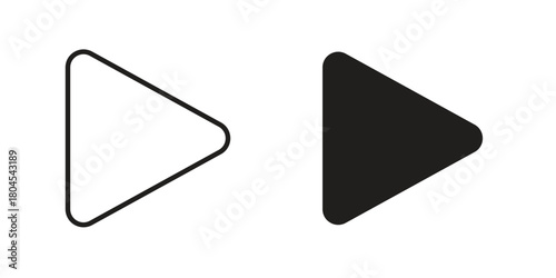 Play icon symbol. Illustration for web and mobile app. Line and solid style