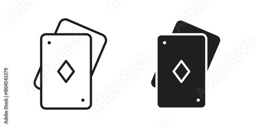 Playing cards icon symbol. Illustration for web and mobile app. Line and solid style