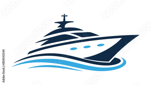 Luxury yacht water travel icon