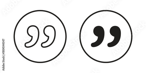 Quote right icon symbol. Illustration for web and mobile app. Line and solid style