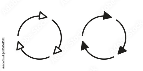 Recycle icon symbol. Illustration for web and mobile app. Line and solid style