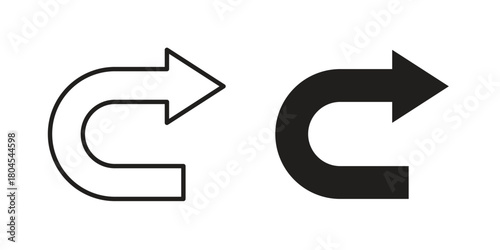 Redo icon symbol. Illustration for web and mobile app. Line and solid style