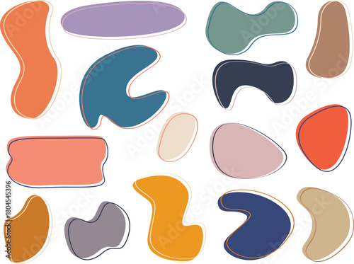 Set of abstract organic blob shape design