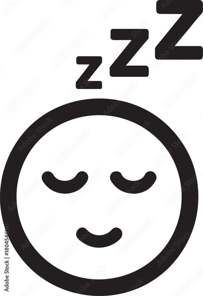 Fototapeta premium Bedtime rest icon with moon and star for peaceful night sleep, a simple sleep illustration.