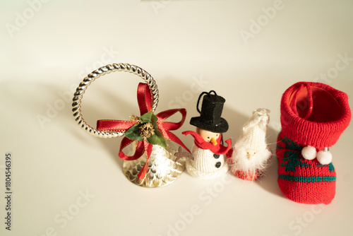 Wall Mural クリスマスのインテリア、雪だるまと赤いブーツ