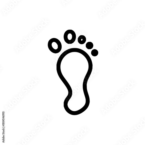 Footprint outline vector illustration for podiatry foot care and human anatomy related design needs exactly one hundred