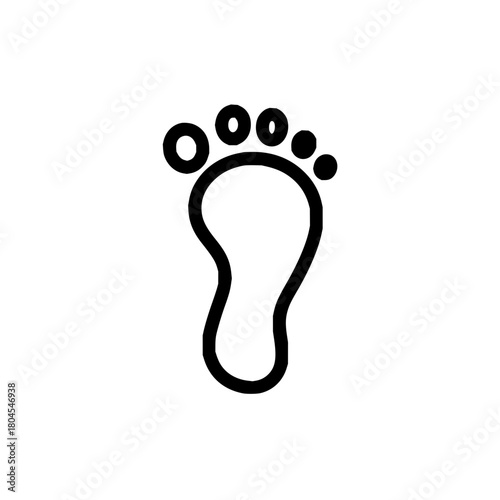 Footprint outline vector illustration for health, wellness, and medical designs, foot care and podiatry icon