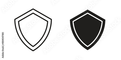 Shield icon symbol. Illustration for web and mobile app. Line and solid style