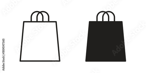 Shopping bag icon symbol. Illustration for web and mobile app. Line and solid style