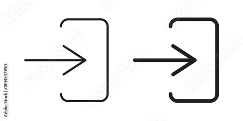 Sign out icon symbol. Illustration for web and mobile app. Line and solid style