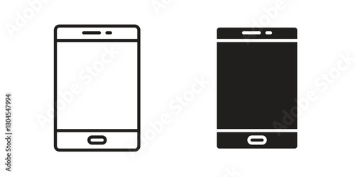 Smartphone icon symbol. Illustration for web and mobile app. Line and solid style