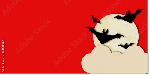 Halloween banner, party invitation.