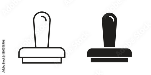 Stamp icon symbol. Illustration for web and mobile app. Line and solid style