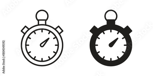 Stopwatch icon symbol. Illustration for web and mobile app. Line and solid style