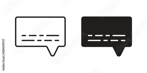 Subtitles icon symbol. Illustration for web and mobile app. Line and solid style