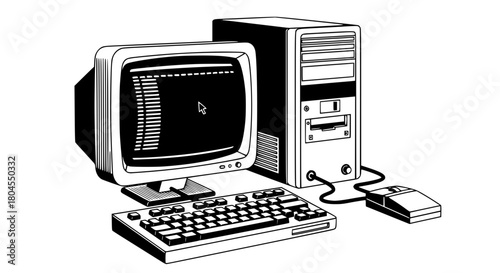 Vector of a complete old computer