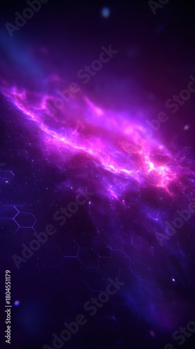 Celestial Symphony: A vibrant nebula with swirling purple and pink hues, sprinkled with countless stars, evokes a sense of cosmic grandeur and ethereal beauty.