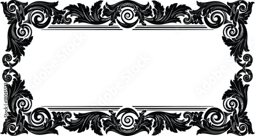 Download decorative floral frame vector graphic design black and white eps silhouette
