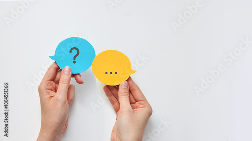 Question and Answer Speech Bubbles â€” Customer Support, FAQ, Communication Concept