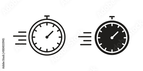 Time fast icon symbol. Illustration for web and mobile app. Line and solid style