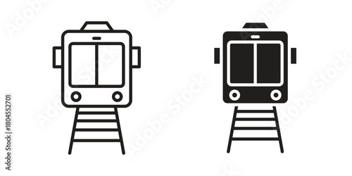 Train icon symbol. Illustration for web and mobile app. Line and solid style
