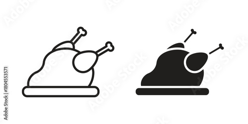 Turkey icon symbol. Illustration for web and mobile app. Line and solid style