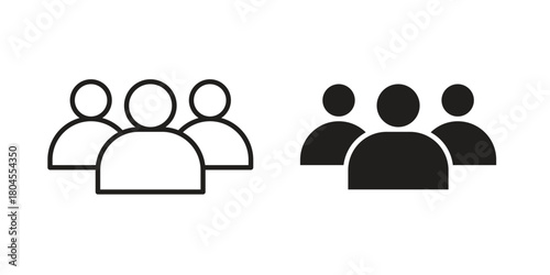 Users icon symbol. Illustration for web and mobile app. Line and solid style