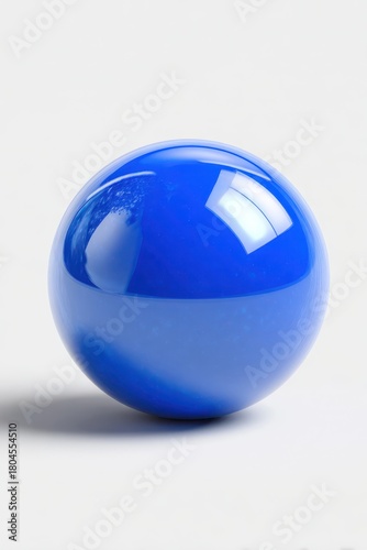 Blue sphere button-style 3D render with drop shadow and crisp highlights