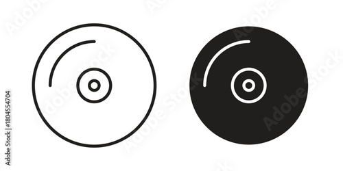 Vinyl icon symbol. Illustration for web and mobile app. Line and solid style