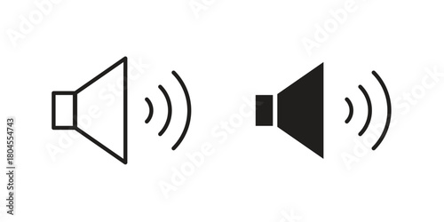 Volume icon symbol. Illustration for web and mobile app. Line and solid style
