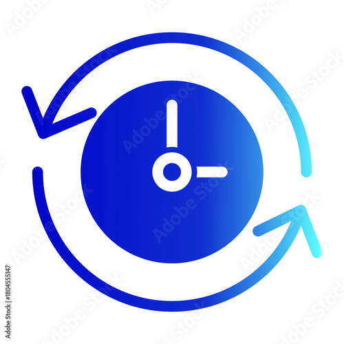 Repeat Cycle Refresh Timer Icon from Time Management Collection (Glyph Gradient Style)