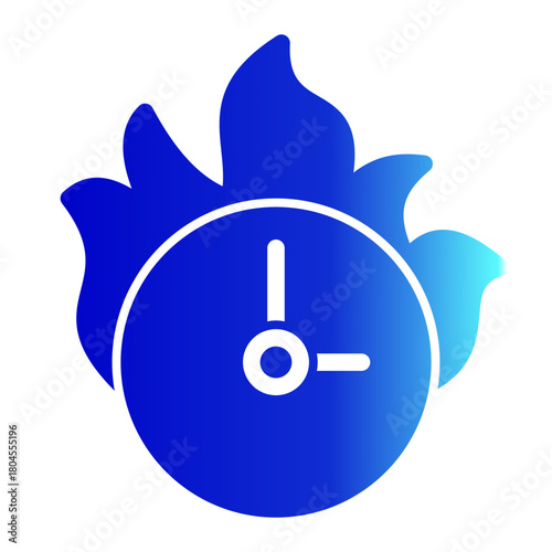 Time Management Fire Flame Deadline Icon from Time Management Collection (Glyph Gradient Style)