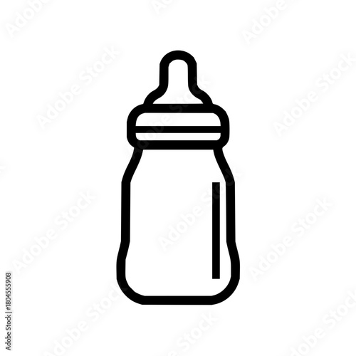 Baby bottle icon vector illustration for feeding newborn and infant with milk or formula liquid design 100
