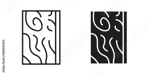 Wood board icon symbol. Illustration for web and mobile app. Line and solid style