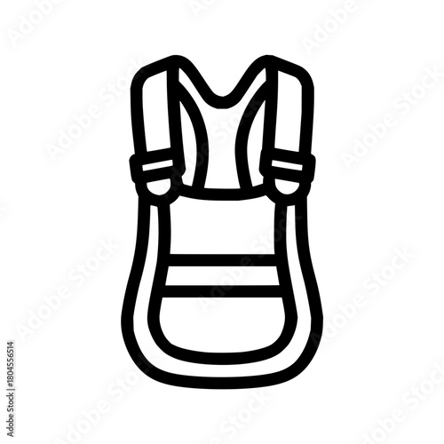 Chest wader suspenders fishing gear vector icon for outdoor activities and water sports equipment accessory 100