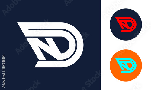 Stylish ND logo template