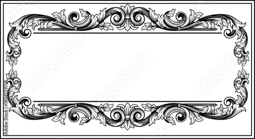Vintage floral frame vector ornate border decorative elegant design art eps silhouette