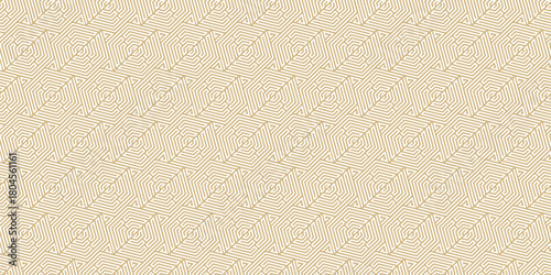 Gold Geometric Hexagonal Pattern on White Background