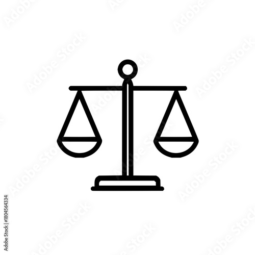 Justice scales icon balance law legal court symbol libra measurement equality fairness judgment icon vector