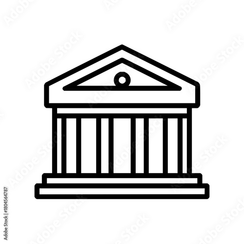 Courthouse building icon vector illustration government architecture law justice legal system symbol 100