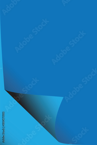 Blue paper curl with shadow effect corner page