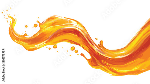 Fiery Flame with Orange Liquid - Vector Illustration for Creative Designs