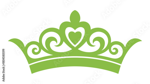 Green elegant crown with heart