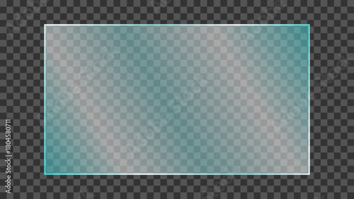 Transparent glass plate with realistic light glare and reflection isolated on transparent background. Shiny and glossy clear glass panel for TV or laptop screen mockup. Vector illustration.