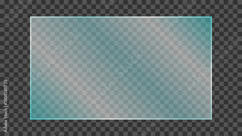 Transparent glass plate with realistic light glare and reflection isolated on transparent background. Shiny and glossy clear glass panel for TV or laptop screen mockup. Vector illustration.