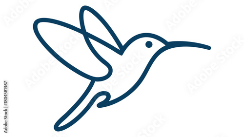 Minimalist hummingbird line art