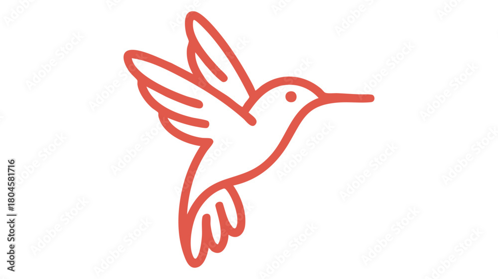 Obraz premium Hummingbird outline flight icon
