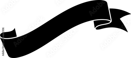 Elegant Black Banner A Classic Design for Announcements and Emblems