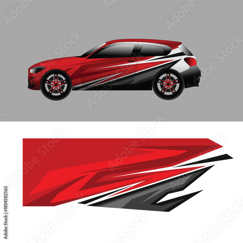 Abstract Racing Stripes Car Wrap Decal Design for Vehicle Modification