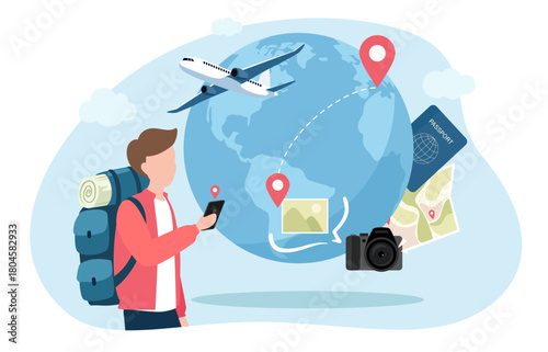 Travel planning, global destinations, and capturing memories during a journey.